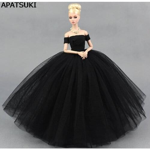Black Little Dress Wedding Dress for Barbie Doll Princess Evening Party Clothes Wears Long Dresses Clothes for Barbie Doll