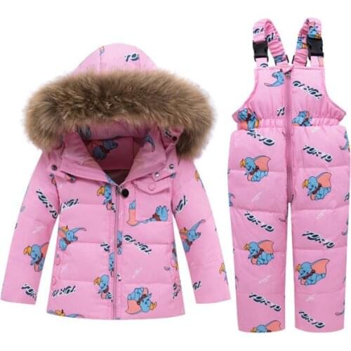 Children down jacket set girl boy ski suit 2 pieces 2-6 years old