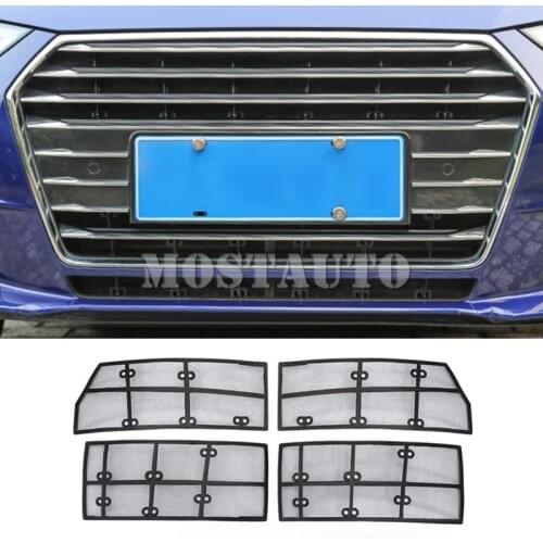 For Audi A4 B9 Front Grille Insert Mesh Insect Mesh Screen Fit 2016-2021 4pcs Car Accessories Interior Car Decor Car Trim