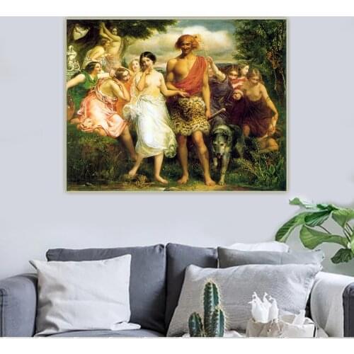 John Everett Millais《Cymon and Iphigenia》Canvas Oil Painting Art Poster Picture Wall Hanging Decor Home Living Room Decoration