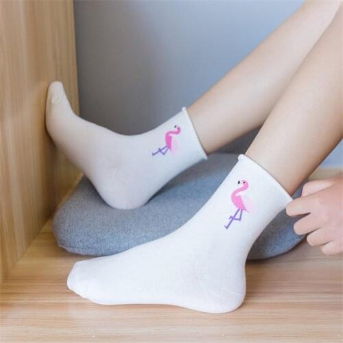 Harajuku Cartoon Women Socks Autumn Kawaii Cute Funny Animals Pattern Casual Cotton Short Socks for Female Winter Warm Size35-42