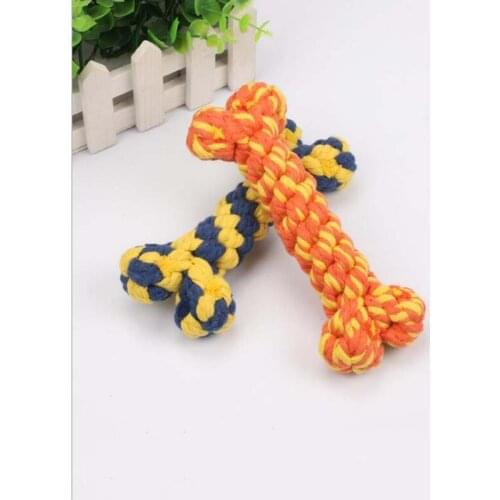 Pet Toy Dog Bone Toy Cotton Rope Braided 17cm Pet Molar Toy Bite Resistant