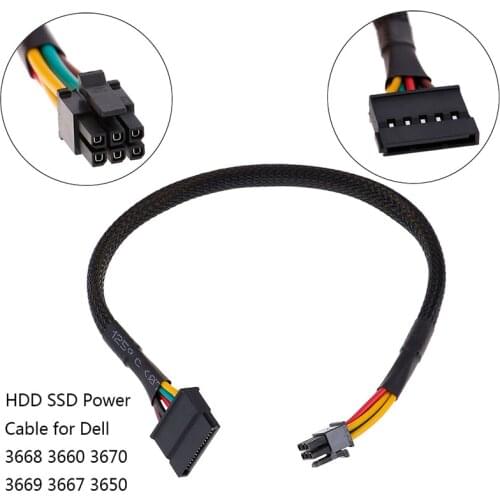 HDD SSD Power Cable 6 Pin To SATA 15Pin Converter Cable For Dell 3668 3667 3650