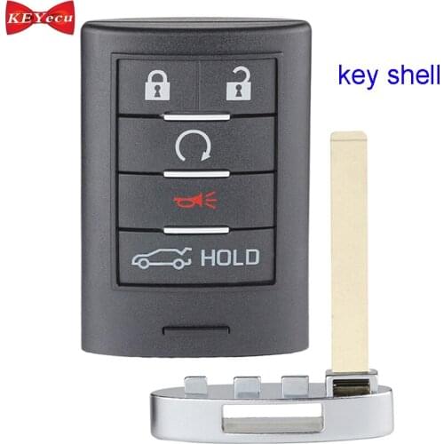 KEYECU for Cadillac ATS XTS 2013 2014 2015 SRX 2010-2015 Remote Key Shell Case Fob for NBG009768T