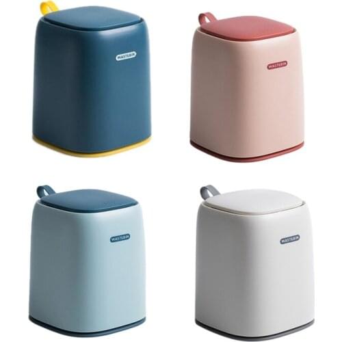 Mini Small Waste Bin Desktop Garbage Trash Can Plastic Home Office Table Dustbin Basket Sundries Barrel Box