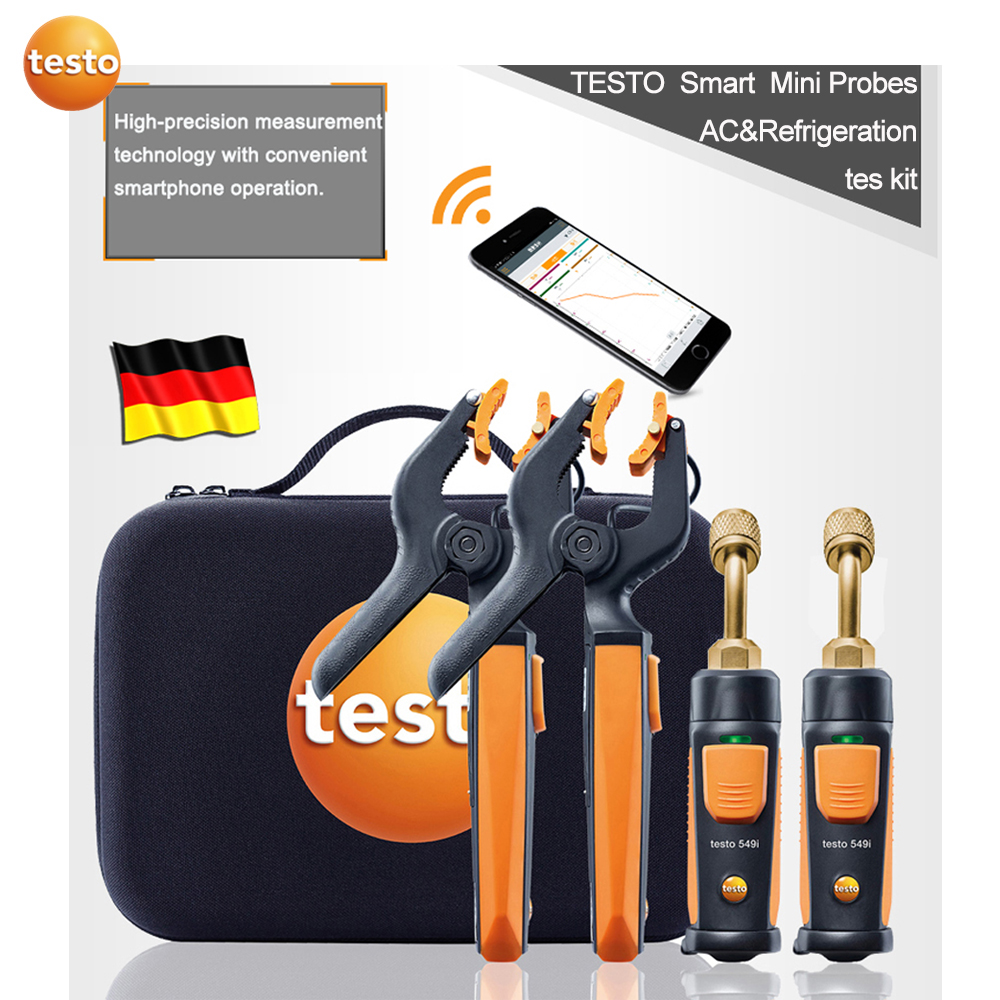 Testo Wireless Smart Pressure Gauge Diagnostic Manifold Bluetooth Air Conditioning Refrigeration Electronic Pressure Measurement