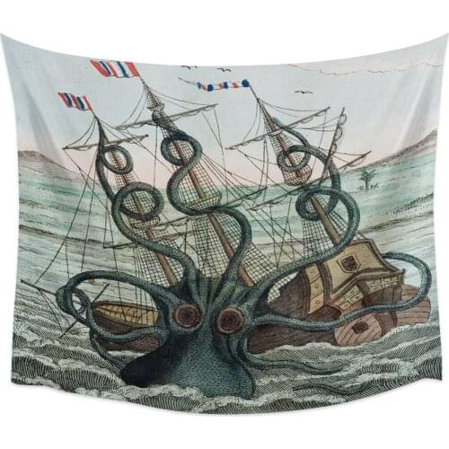 Sea Octopus Cthulhu Wall Tapestry Home Wall Decor Tapestry Bedroom Tapestry Wall Hanging Picnic Mat Yoga Mat