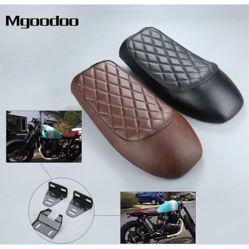 Motorcycle Seat Retro Scramble Cafe Racer Seat Flat Cafe Retro Hump Saddle Seat Fit For Kawasaki Suzuki GS Honda CB Black Brown
