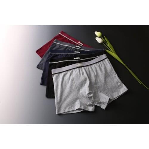 3pcs/Lot Hot Sale Man Underwear solid Shorts comfortable Underwear Men cotton fiber