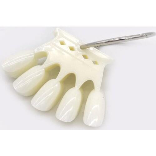 False Nail 50 Tips Natural Fake Nail Art Polish Color Card Acrylic Practice Chart Palette Ring Wheel Sticks Nail Display Tools