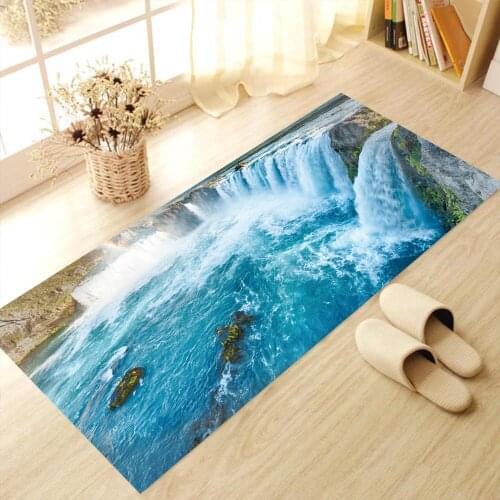 Waterfall Floor Stickers 3D Removable Waterproof Non-slip Mural Decal Wall Stickers Bathroom Living Bedroom Home Decor 60x120cm