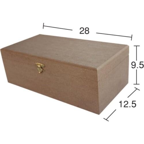 KU339 Small Clip Box, Unpainted Raw Wood Mdf Box