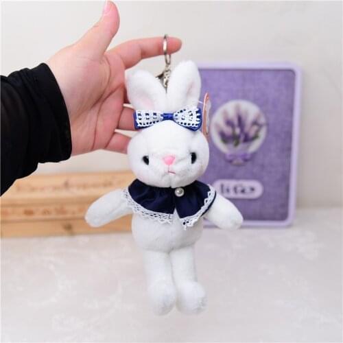 New Cute Stylish soft Creative Popular rabbit With bow baby bed pendant bag ornaments Boutique Keychain birthday couple gift