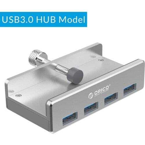 ORICO MH4PU Aluminum 4 Ports USB 3.0 Clip-type HUB For Desktop Laptop Clip Range 10-32mm With 150cm Date Cable - Silver