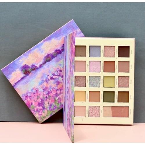 20 Colors Flower Oil Painting Eyeshadow Pallete Wholesale Private Label Cosmetic Summer Day Natural Matte Eye Shadow Palette