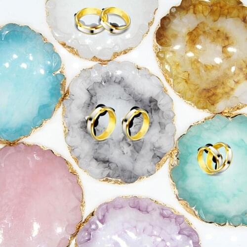 BLUELANS Resin Nail Art Color Palette Acrylic Ring Jewelry Holder Dish DIY Manicure Tool Jewelry Organizer gift oorbel display