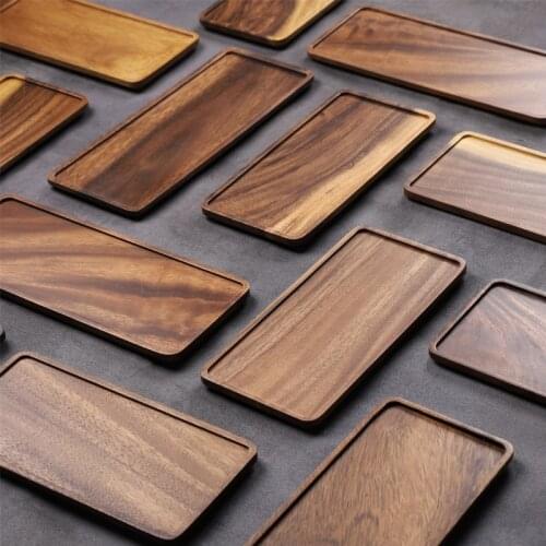 Acacia Rectangle Wooden Tea Set Cup Fruit Tea Tray Serving Table Plate Snacks Food Storage Dish for Hotel Home Serving Tray