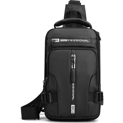 Nylon Backpack Rucksack Crossbody Shoulder Bag for Men USB Charging Port Travel Male Knapsack Daypack Messenger Chest Pack Bags