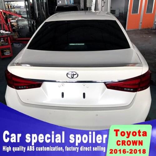 For toyota Crown rear trunk rear wing tail Spoiler high quality ABS spoiler 2016 2017 2018 by primer or black white color paint
