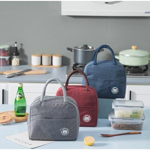 Lunch Bags for Women Kids Men Cooler Tote Bag Pattern Cooler Portable Zipper Lunch Box Portable Insulated Canvas Lunch Bag