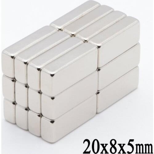 50PCS 20x8x5 Super Powerful Strong Rare Earth Block NdFeB Magnet 20x8x5mm Neodymium N35 Magnets 20*8*5mm 20*8*5