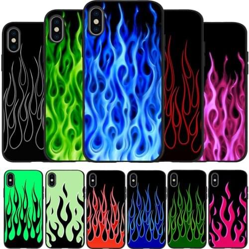 Artistic Personality Flame Painted Black TPU Silicone Soft Phone Case For iPhone 11 12 Pro X XR XS MAX 5 6 7 8 Plus SE 2020