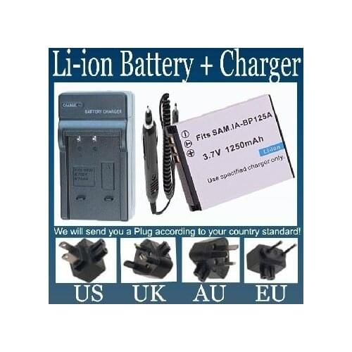 BP125A,IA-BP125A Battery and Charger for Samsung HMX-M20,HMX-Q10,HMX-Q11,HMX-Q20,HMX-Q100,HMX-Q130,HMX-QF20,HMX-T10 Camcorder