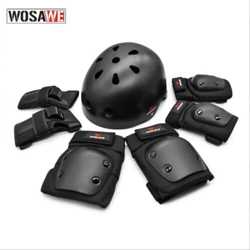 WOSAWE 7pcs/set Kids Children Skating Cycling Protective Gear Set Helmet Elbow Knee Pad Guard Childrens Sports Protection Set