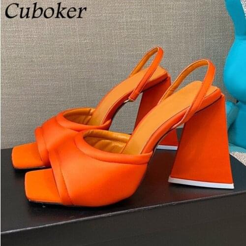 Fashion Brand Designer Women Sandals Super High Heel Ladies Stain Slides Back Strap Female Mules Summer Women Sandals Mujer