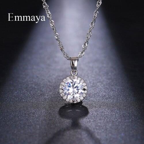 EMMAYA Women Cubic Zircon Wave Chain Exquisite Round Stone Fashion Multicolor Necklace Party Good Quality Present For Friends
