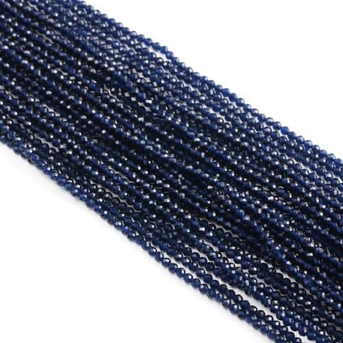 100% Natural Stone Bead Round Shape Faceted Crystal Beads for Women Jewelry Making DIY Bracelet Necklace 2-3mm 15inch