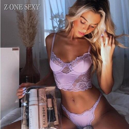 2021 European and American popular womens underwear lace eyelashes fashion net red top sexy sling suit sexy lingerie