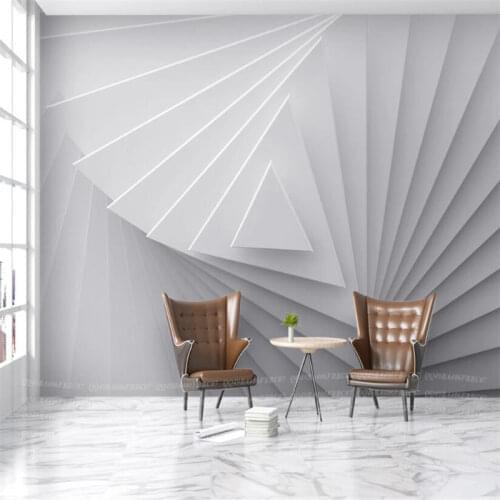 Custom 3D Stereoscopic Geometric Triangle Pattern Modern Living Room Bedroom Decor Mural Wallpaper 3D Wall Papers Home Decor