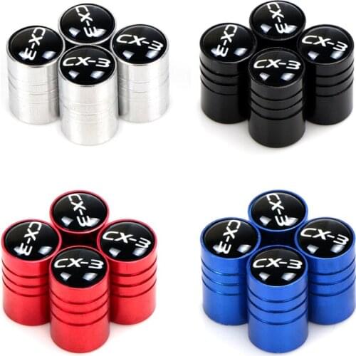 4pcs Car Wheel Tire Valve Caps Tyre Rim Stem Covers Airdust Waterproof For MAZDA CX 3 CX3 CX-3 Car-styling Parts Accessories