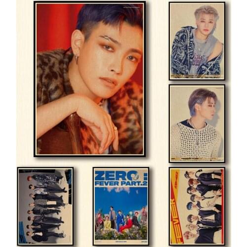 50 Designs Ateez Kraftpaper Poster Artwork Fancy Wall Sticker for Coffee House Bar