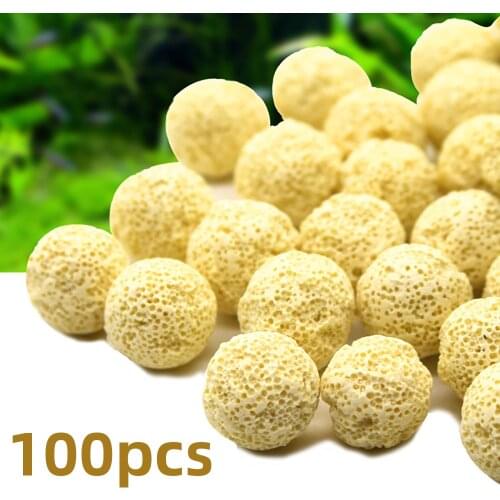 Aquarium Filter Media Aquarium Fish Tank Bio Filter Media 100PCS Ceramic Rings Bio Ball Clean Water with Filter Net Bag