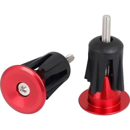 Aubtec 2PCS Bike Handlebar Plugs Bicycle Grips Caps Covers Aluminum Alloy Bike Handlebar End Plugs MTB Bicycle Handlebar Plug