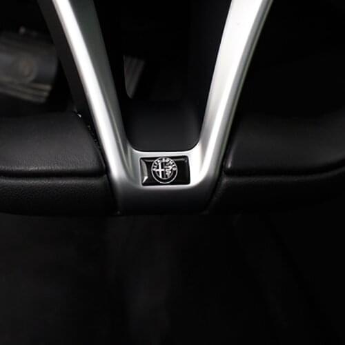 Car Steering Wheel Center Console Multimedia Decorative Stickers for Alfa Romeo Giulia Stelvio Interior Modification Accessorie