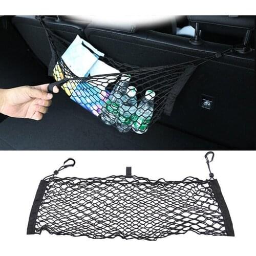 Car SUV Rear Seat Back Hanging Net Trunk Cargo Luggage Storage Elastic Mesh Auto parts