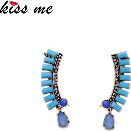 KISS ME Brand Jewelry New Trending Statement Earrings From India Alloy Geometric Stud Earrings Female