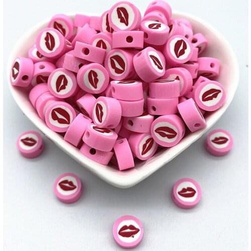 30pcs/Lot 10mm Mixed Colors LOVE Shape Clay Spacer Beads Polymer Clay Beads For Jewelry Making DIY Handmade Accessories #04