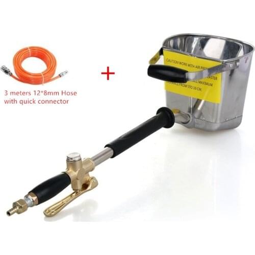 Fast Shipping Cement Spray Gun Mortar Sprayer Plaster Hopper Gun Sprayer Hopper Bucket Gypsum Gun With 3M Hose &Quick Connector