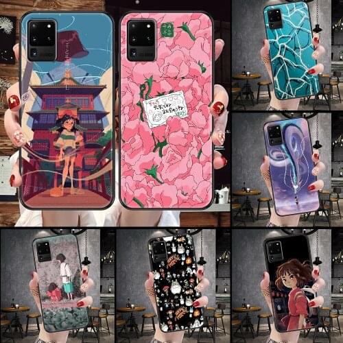Spirited Away anime Phone case For Samsung Galaxy Note 4 8 9 10 20 S8 S9 S10 S10E S20 Plus UITRA Ultra black 3D funda art shell