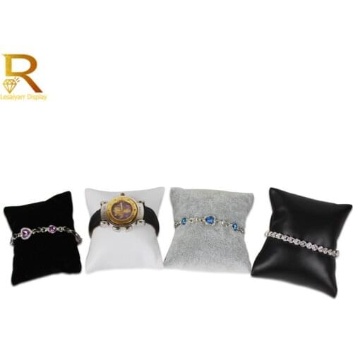 Black/Grey Velvet Bracelet Pillow Display Holder Watch Packaging Organizer Wholesale Bangle Soft Cushion Collection Storage Case