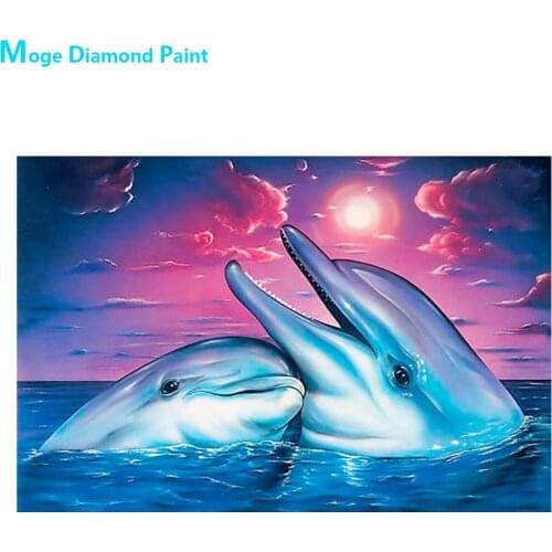 Dolphin Animal Diamond Painting Full Round Sea World Scenic Nouveaute DIY Toy Sticking Drill Cross Embroidery 5D Home Decoration