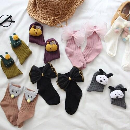 2018 childrens socks cotton autumn and winter handmade cartoon dolls in stockings male and female cotton socks
