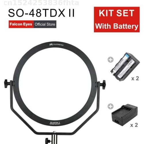 Falcon Eyes LED Soft Beauty Panel Light 48W Bi-color Continuous Lighting Video Film Studio Photography SO-48TDX II Kit Set