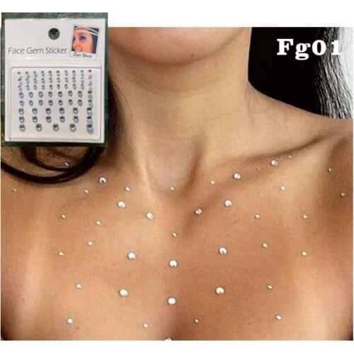 FG01 Make Up Face Gems Sticker DIY Rhinstone Ideas For Party Punk And Having Rocks Fun