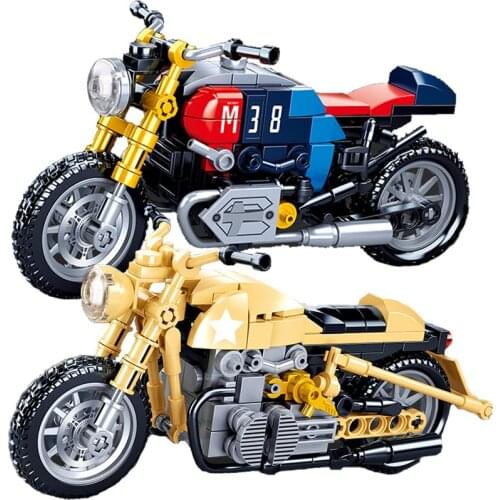 1:12 Racers High-Tech Motorcycle Racing Car R-nineT WW2 R-75 MOC Building Blocks Bricks Classic Model Kids Toys for Child Gift