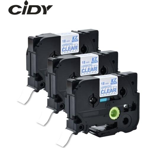 Cidy 3pcs blue on clear 18mm laminated tape compatible tze143 tz 143 tz143 tze 143 for brother printers made in china